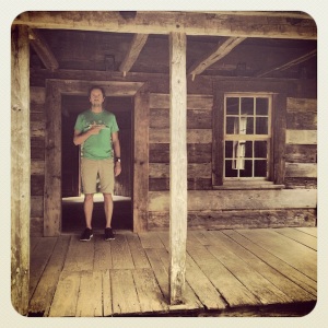 Mark & Old Cabin. On the loop road....